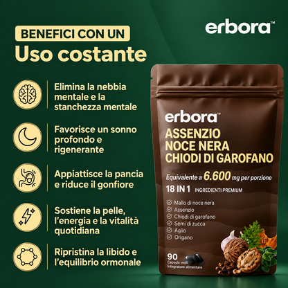 Erbora+ 18-IN-1 | Elimina Parassiti e Larve Nascosti