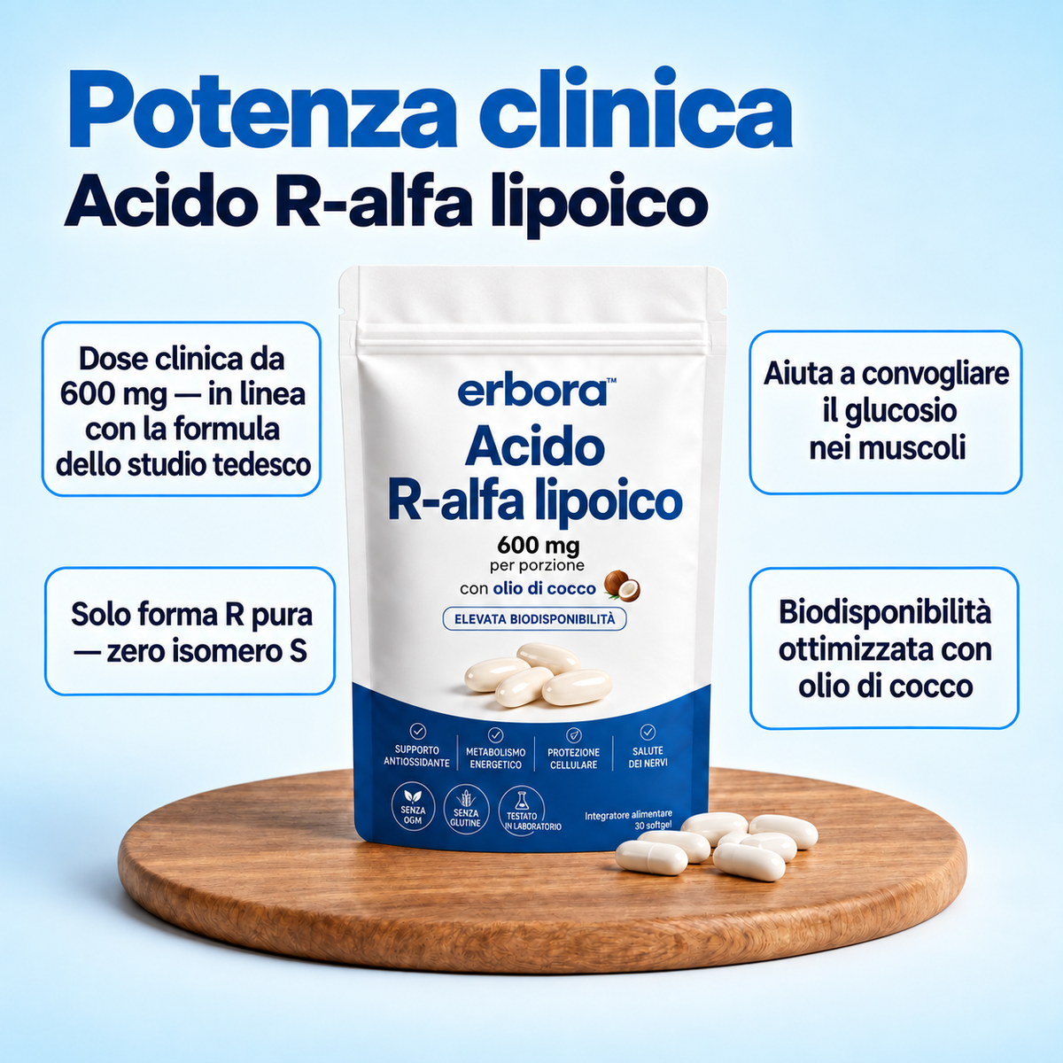 Erbora+ Acido R-alfa-lipoico