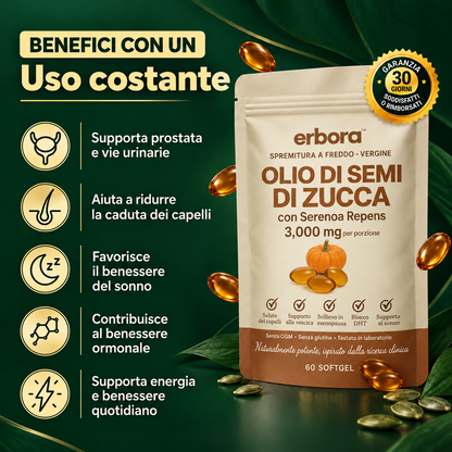 Erbora+ Capsule Molli di Olio di Semi di Zucca