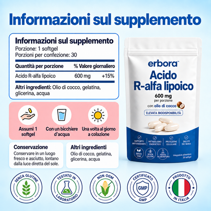 Erbora+ Acido R-alfa-lipoico