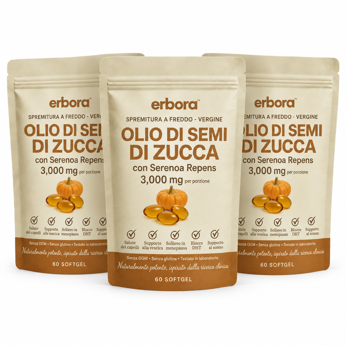 Erbora+ Capsule Molli di Olio di Semi di Zucca