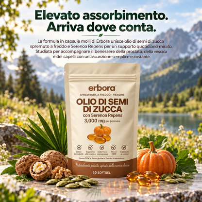 Erbora+ Capsule Molli di Olio di Semi di Zucca
